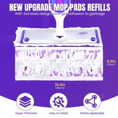 QuikMoprit 40 Pcs Power Mop Pads for Swiffer PowerMop 40 Pcs, Purplewhite