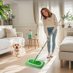 3 Pack Reusable Microfiber Mop Pads Compatible 25.5×11.5cm, 3 (Green)