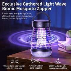 2025 Upgraded 3-in-1 Bug Zapper – Rechargeable, Mosquito Lamp, Indoor/Outdoor