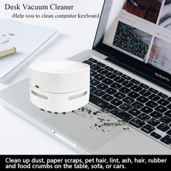 Decebaya Mini Desktop Vacuum Cleaner, USB Handheld Computer Dust White