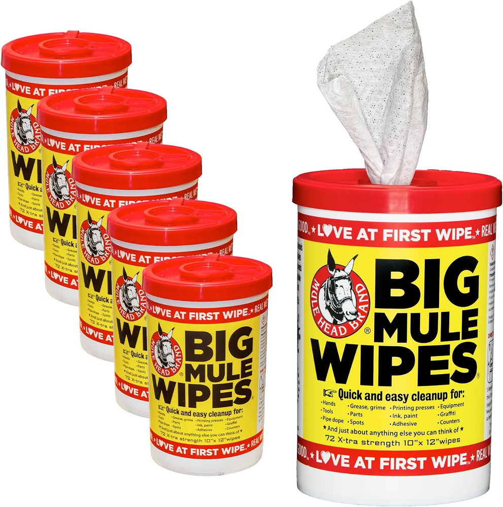 XL Heavy-Duty Cleaning Wipes – 6 Pack (10″ X 12″) – All-Purpose Garage, Automoti