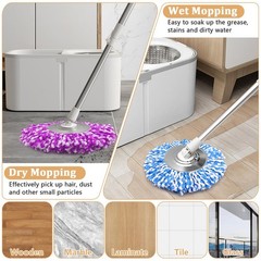 NICEMOVIC 5 Pack Spin Mop Replacement Head for 360° Mix Colors