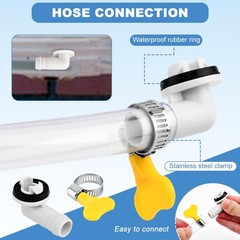 3 Ft White Air Conditioner Drain Hose Portable AC Hose Elbow Connector