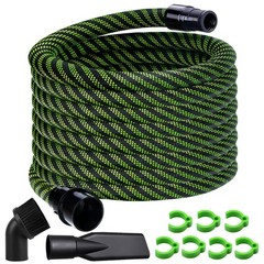 Dust Extractor Hose D27/32 x 3.5M(11.5 Ft) Compatible with 16 Ft. Hose, Green