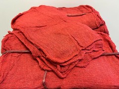 100 PIECES NEW RED INDUSTRIAL SHOP RAGS CLEANING TOWELS