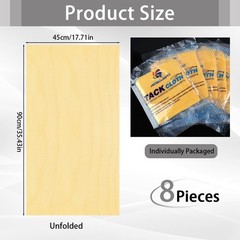 8 Pack Tack Cloths, Rags for Woodworking, 17.7 x 35.4 in Tac Yellow
