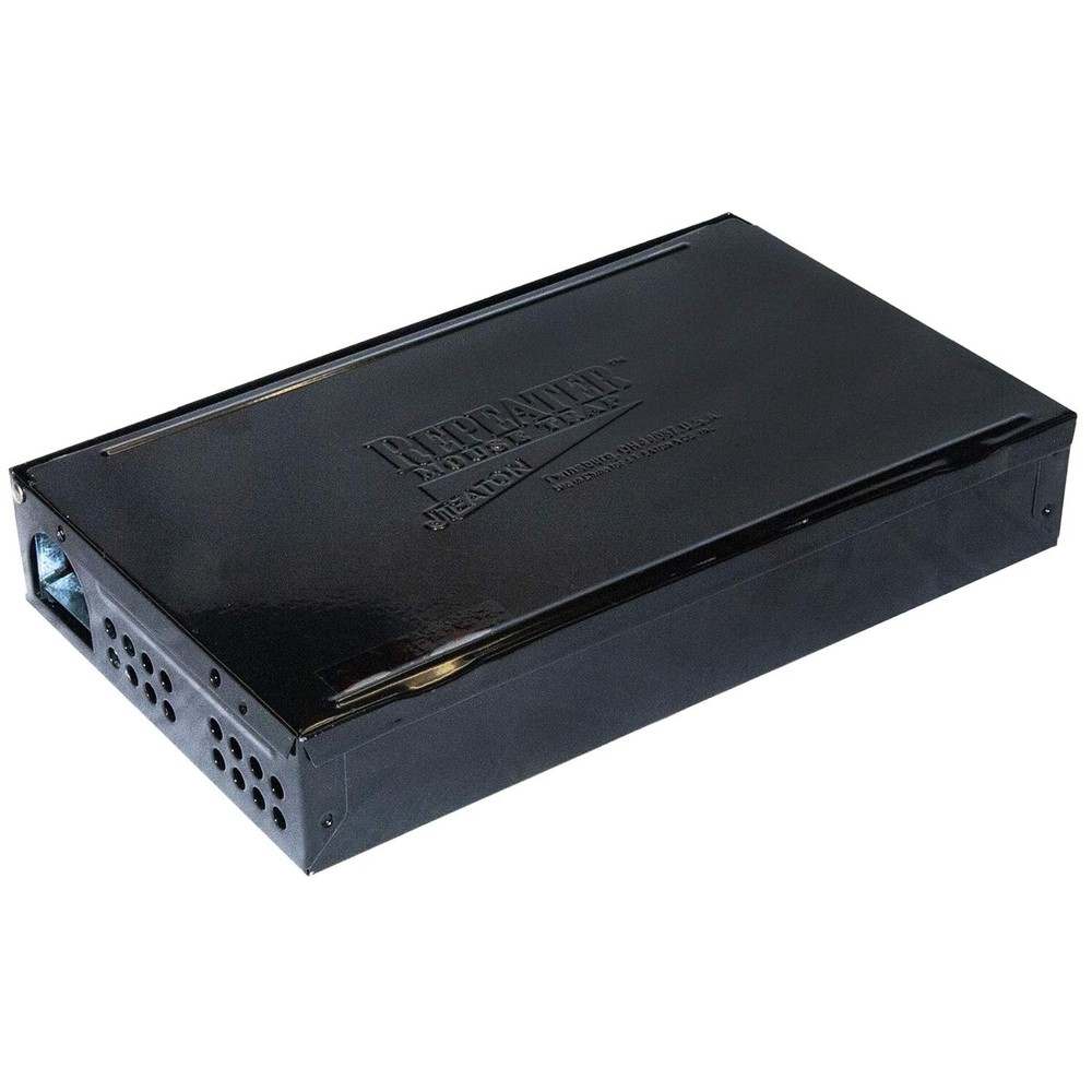 JT Eaton Repeater Low Profile Multi Catch Mouse Trap with Solid Steel Lid Black