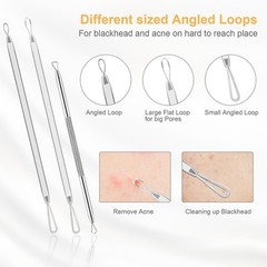 UUBAAR 9PCS Blackhead Remover Tools, Pimple Popper Tool Kit with 2 Silver