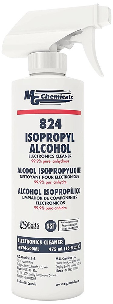 MG Chemicals 99.9% Isopropyl Alcohol Electronics Cleaner in 475 mL Liquid Spr…
