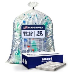 Plasticplace – W55Ldc2 55-60 Gallon Trash Bags 2 Mil Clear Heavy Duty Garbage