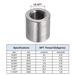 MECCANIXITY Weld Coupling 304 Stainless Steel 1/8 NPT Female Half Threaded Welda