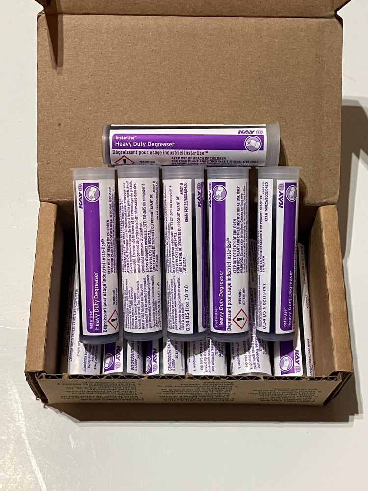 Box of 12 Kay Insta-Use Heavy Duty Degreaser Cartridges 0.34 oz. ea 1111929
