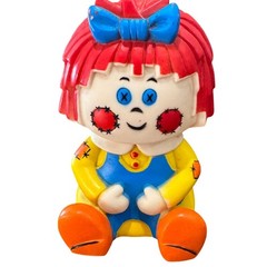 VTG Raggedy Ragdoll Ann Doll Style Rubber Squeak Toy Baby Infant 1977 Taiwan