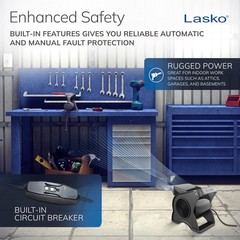 Lasko Portable Utility Fan, 12” 289 CFM Pivoting High Velocity Air Mover Blow…