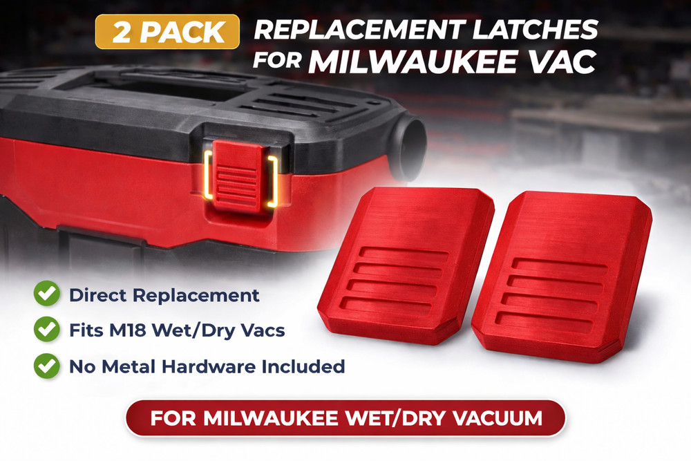 Replacement Top Latch for Milwaukee M18 Wet/Dry Vacuum (Pair) (RED)