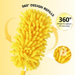 Yicotira Reusable Duster Refill Compatible with Swiffer Hand 4 Pack(yellow)