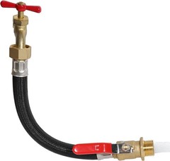 Garden Hose Extension Adapter Short Fitting with Valve,3/4″ GHT Solid Black
