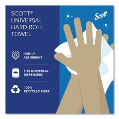 Scott 01052 8 in. x 800 ft. Essential Hard Roll Towel – White (12 Rolls/CT) New