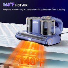Mattress Vacuum Cleaner, 16kPa Bed Cleaner with 253.7nm Bluish Purple
