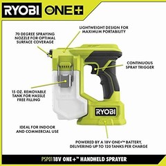 RYOBI PSP01B ONE+ 18V Cordless Handheld Sprayer (Tool Only) Black