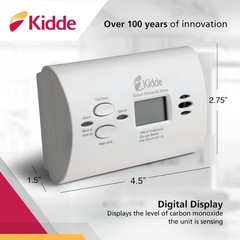 Kidde Carbon Monoxide Detector, AA Battery Powered CO Alarm with LEDs, Test-Rese