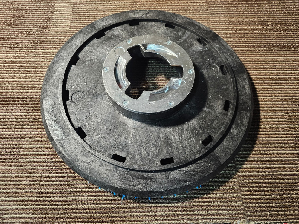 Floor Pad Driver with Plate & Riser 15-inch Diameter, Black Fits Tennant/ Nobles