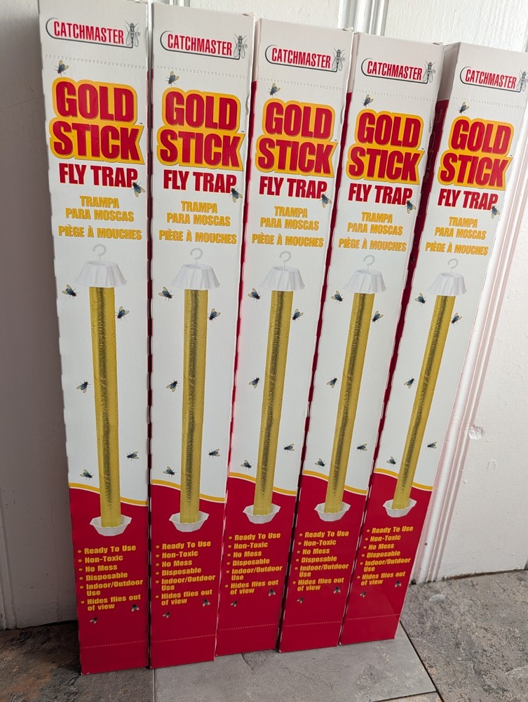 Catchmaster 24″ Gold Stick Restaurant Grade Fly Trap (Non Toxic) – 5 Pack