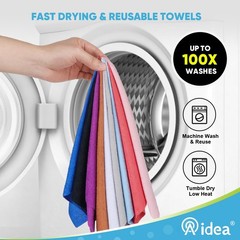 AIDEA Microfiber Cleaning Cloth Roll, 50PK, Paper Towels 11.5″ x 11.5″, Grey