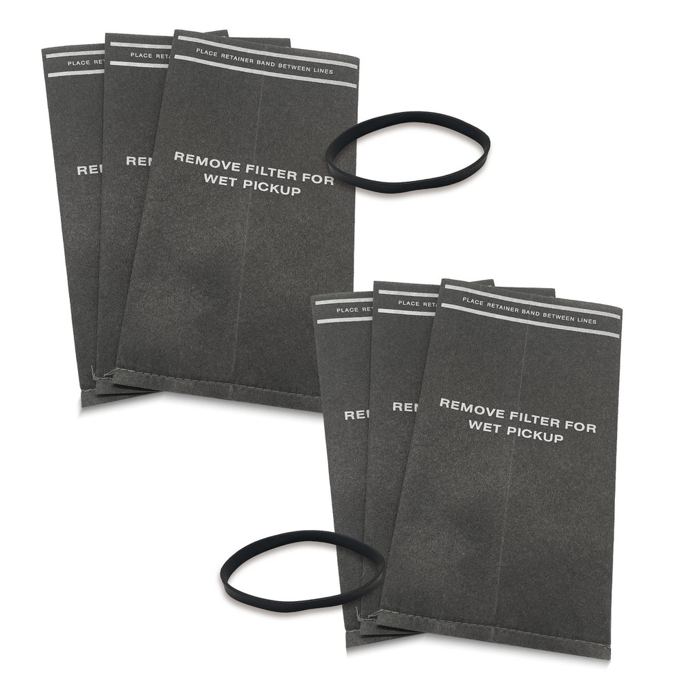 S SMILEFIL 6 Pack 9-38737 Dust Cloth Filter Bag Wet Dry Vacuum 6 Pcs, Gray