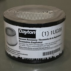 (4) Dayton HEPA Filter Cartridges 1UG89, for Backpack Vacuum 1UG82 4TR09 4TR10