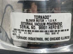 Tornado 98801 Heavy Duty Blower Motor 230 VAC Vacuum Motor READ FULL DESCRIPTION