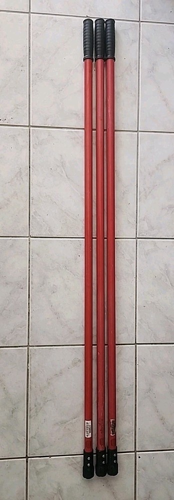 ABCO ct 08006 Commercial Mop Pole Handle 54″ x 1″ Red Set Of 3 Grease Beater