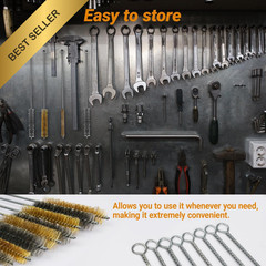 RAWILL 16Pcs Tube Cleaning Brush Brass Stainless Steel Engine Cleaner 12 Inch 8