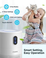 MOOKA Air Purifiers for Home Large Room up to 1076 ft², H13 True HEPA Air F