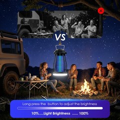 Bug Zapper Outdoor & Indoor,Cordless Portable Mosquito with Black