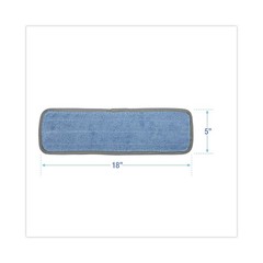 Boardwalk MFM185BCFDZ 18 in. x 5 in. Split Microfiber Mop Head – Blue (1 DZ) New