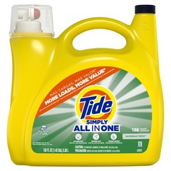 Tide Simply All-In-One Liquid Laundry Detergent, 182 Fl Oz (Pack of 1)