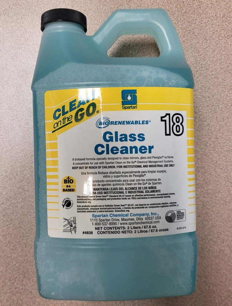 Spartan 4835 Clean On The Go BioRenewables 18 Glass Cleaner, 2 Liter.USDA Biobas