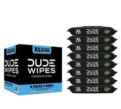 DUDE WIPES XL Flushable Wipes Fragrance Free 8 ct 400 wipes