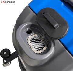 Emotor 15” Brush Foldable Walk Behind Hand Push Floor Scrubber Machine(blue)