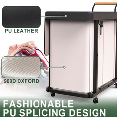 230L (60 Gal) Extra Large Fashion Laundry Sorter 3 Section with Lid, Rolling …