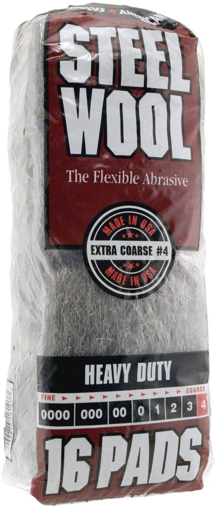 Homax Products 4 4 Homax Steel Wool Pad, No Grit, Gray