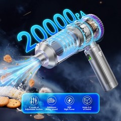 ToddlerCley Handheld Car Vacuum Cordless with 20000Pa 9.25″ x 8.27″, Silver