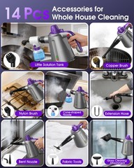 Paxyeet Handheld Steam Cleaner For Home Pressurized Multi Purpose Steamer For