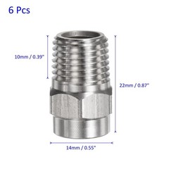 40° Surface Cleaner Tips 1/4″ NPT Stainless Steel Cleaner Pressure Nozzles 6 Pac