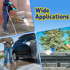 TasuoX 4-in-1 Turbo Nozzle Pressure Washer, Quadruple 8 Gallons, Blue