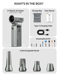 Compressed Air Duster, 150000RPM Electric Air Duster with LED Display & Brush…