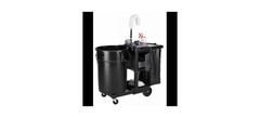 21.8 in. x 46 in. x 38 in. Executive Janitor Cleaning Cart Black