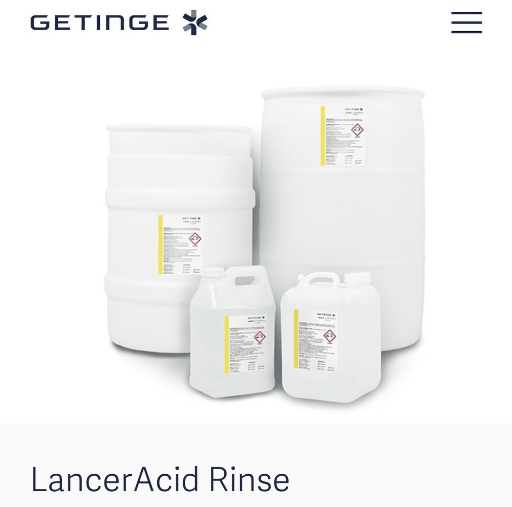 Getinge USA LancerAcid Rinse, LCA-A. Acetic Acid Solution Cleaner 2x 2.5 Gallons
