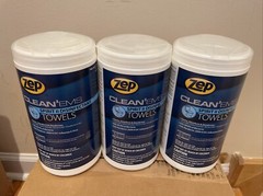 3 Pack-Zep Cleaning Towels 7″x10″ Clean’ems Spirit II Disinfectant 40 Towels